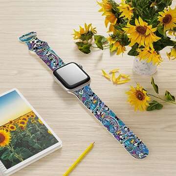 Cute Strap Compatible with Apple Watch Band 38mm 40mm 41mm 42mm 44mm 45mm 49mm Men Women,Replaceable Soft Silicone Cartoon Sport Wristbands for iWatch Ultra Series 9 8 7 6 5 4 3 2 1 SE