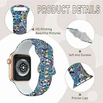 Cute Strap Compatible with Apple Watch Band 38mm 40mm 41mm 42mm 44mm 45mm 49mm Men Women,Replaceable Soft Silicone Cartoon Sport Wristbands for iWatch Ultra Series 9 8 7 6 5 4 3 2 1 SE