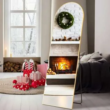 Elegant Gold Arch Full Body Floor Mirror