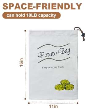 Potato & Onion Sprout-Free Vegetable Storage Bags - White