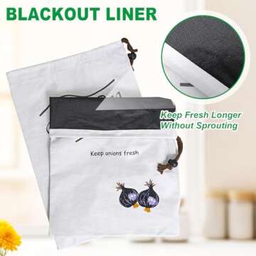 Potato & Onion Sprout-Free Vegetable Storage Bags - White