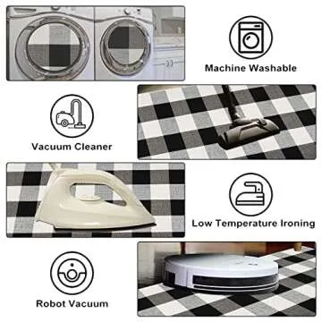 Homcomoda Cotton Plaid Runner Rug for Hallway Hand Woven Area Rug Runner Washable Buffalo Checkered Door Rug Durable Carpet Runner for Doorway Living Room Porch Farmhouse 23.6”x51.2”