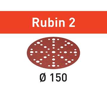 Festool 575188 Rubin 2 P80 Grit 6-Inch (150mm) Diameter Abrasive Sanding Discs, 50-Pack
