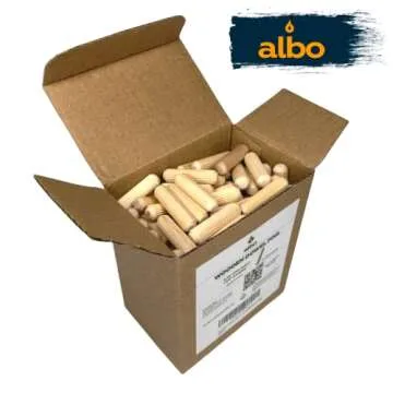 ALBO 200 Pack Wooden Dowel Pins 5/16 x 1 1/4 inch