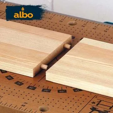 ALBO 200 Pack Wooden Dowel Pins 5/16 x 1 1/4 inch