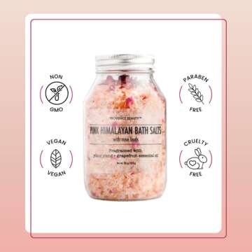 All-Natural Pink Himalayan Bath Salt with Rose Petals