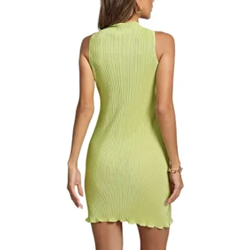 Stylish LYANER Women's Mock Neck Mini Dress for Summer