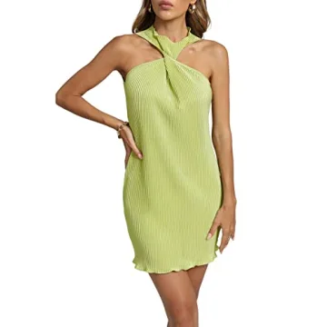 Stylish LYANER Women's Mock Neck Mini Dress for Summer