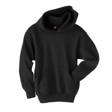 Hanes Boys Eco Smart Pullover Hoodie – Stylish & Sustainable, Large - Black