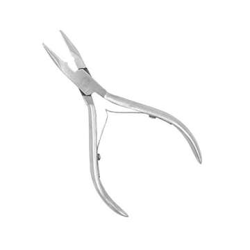 Clamp Pliers Needle 3pcs Tool Kit for Micro Ring Link Bead Human Hair Extensions, Polished Steel