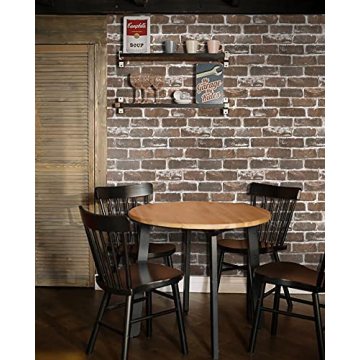 Timeet Rustic Brown Brick Wallpaper Peel and Stick Vintage Decor