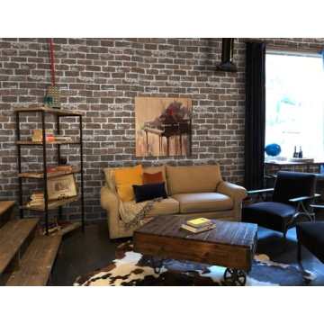 Timeet Rustic Brown Brick Wallpaper Peel and Stick Vintage Decor