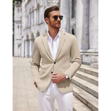 COOFANDY Men Casual Blazer Jacket Lightweight Business Sports Coats Big and Tall