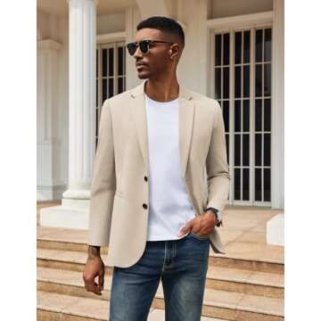COOFANDY Men Casual Blazer Jacket Lightweight Business Sports Coats Big and Tall