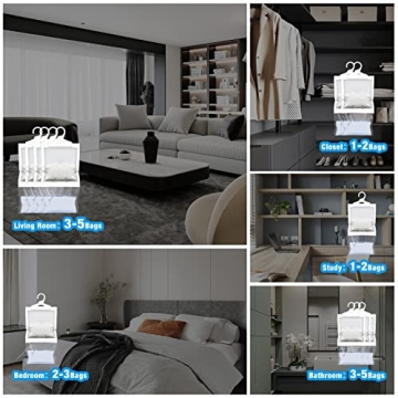 ZSZMFH 12 Pack Moisture Absorber Hanging Bags for Home