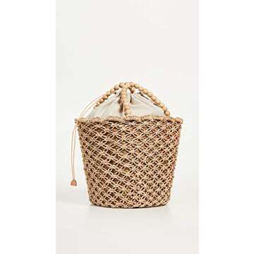 Kayu Women's Poppy Tote, Natural Woven Seagrass Bag