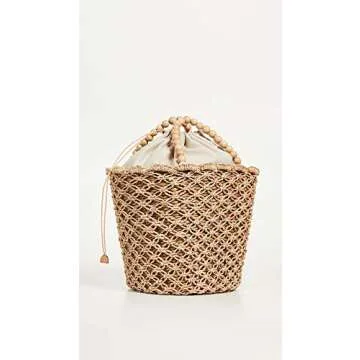 Kayu Women's Poppy Tote, Natural Woven Seagrass Bag