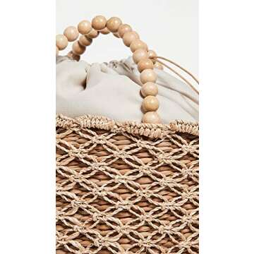 Kayu Women's Poppy Tote, Natural Woven Seagrass Bag