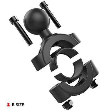 RAM Mounts RAM-B-408-75-1U Torque Medium Rail Base with B Size 1" Ball - Durable & Versatile Mountin...