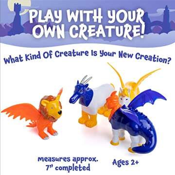 POPULAR PLAYTHINGS Magnetic Mix or Match Mythical Kingdom Toy Play Set, 15 Pieces