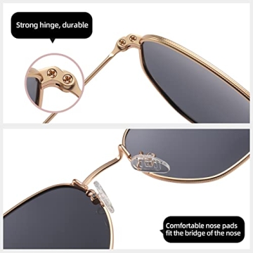 Stylish MEETSUN Polarized Hexagon Sunglasses for All