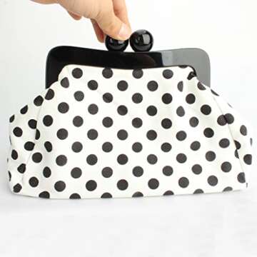 Menurra Stylish Polka Dot Evening Clutch Purse for Women – Ideal for Wedding and Parties