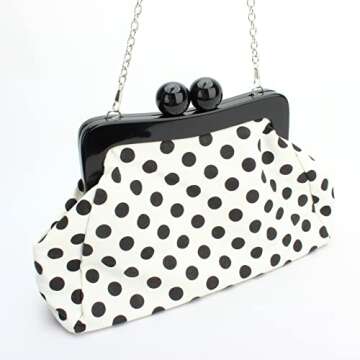 Menurra Polka Dot Evening Bag Clutch for Women Wedding Party