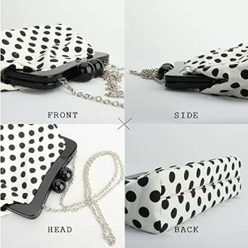 Menurra Polka Dot Evening Bag Clutch for Women Wedding Party
