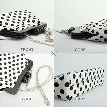 Menurra Polka Dot Evening Bag Clutch for Women Wedding Party