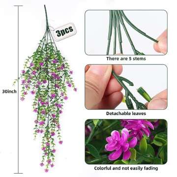 RECUTMS Vibrant Artificial Hanging Eucalyptus Plants for Outdoor Decor