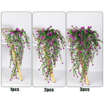 RECUTMS Hanging Eucalyptus Plants - Vibrant, UV Resistant Decor