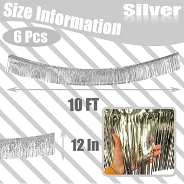 10 Feet Silver Foil Fringe Garland for Any Celebration