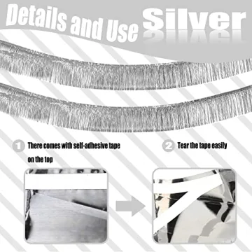 10 Feet Silver Foil Fringe Garland for Any Celebration