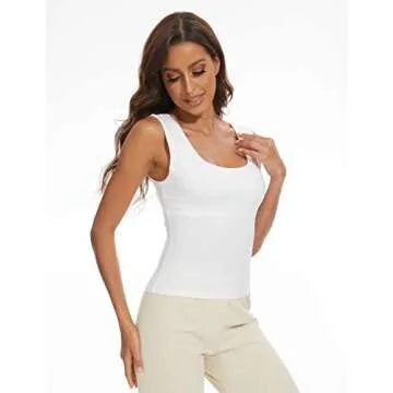 Meladyan Women Scoop Neck Tank Top for Active Style