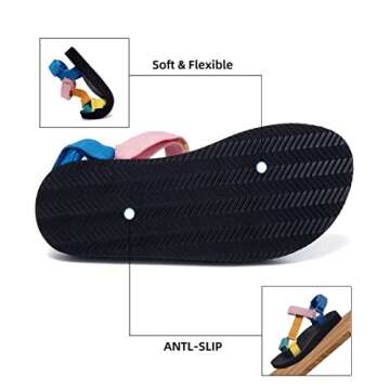 YOCCI Women's Original Sport Sandals Hiking Sandals with Arch Support Yoga Mat Insole Light Weight Outdoor Water Shoes