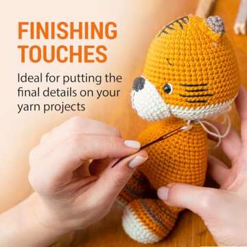 VONEEDL 20 PCS Bent Tip Tapestry Needles with Large Eye - Yarn Blunt Steel Knitting Needles in Storage Box - Perfect for Crochet, Weaving, Darning, DIY, and Crafting