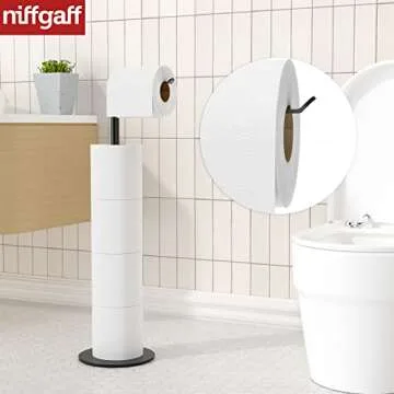 Toilet Paper Holder Stand and Dispenser for 4 Spare Rolls,Toilet Paper Storage,Stainless Steel Free-Standing Toilet Tissue Paper Roll Storage Shelf