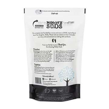 Molly's Suds Unscented Laundry Detergent Powder (120 Loads) & XL Wool Dryer Balls (White) Bundle