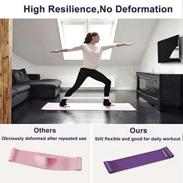 Resistance Bands, 5 Pcs Exercise Bands for Legs Glutes Arms, Skin-Friendly Resistance Fitness Exercise Loop Bands for Gym Home Yoga Pilates with Carry Bag and Instruction Guide