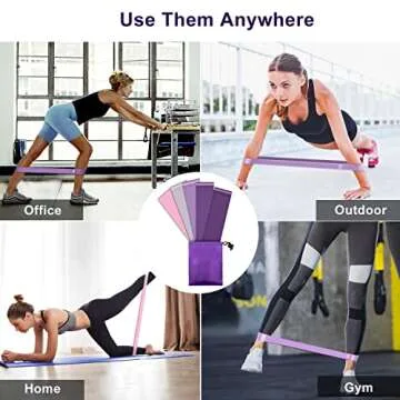 Resistance Bands, 5 Pcs Exercise Bands for Legs Glutes Arms, Skin-Friendly Resistance Fitness Exercise Loop Bands for Gym Home Yoga Pilates with Carry Bag and Instruction Guide