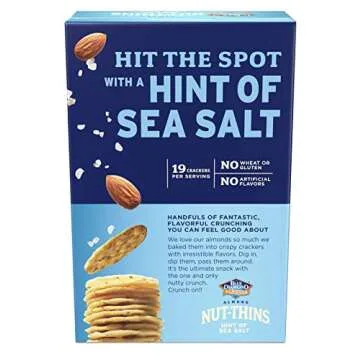 Blue Diamond Almonds Nut-Thins Gluten Free Cracker Crisps, Hint Of Sea Salt, Family Size, Sea Salt, 7oz