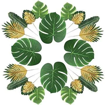 MAXZONE 66 Pcs Tropical Palm Leaves for Parties