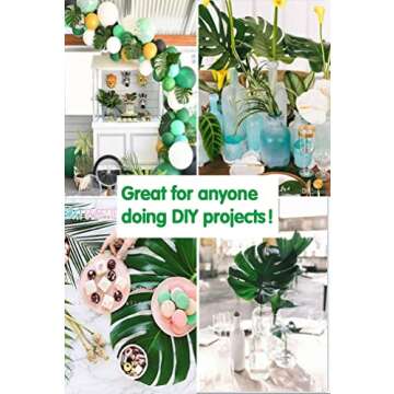 MAXZONE 66 Pcs Tropical Palm Leaves for Parties