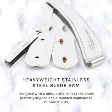 Parker SRX 100% Stainless Steel Straight Edge Professional Barber Razor & 5 Parker Premium Half Blades