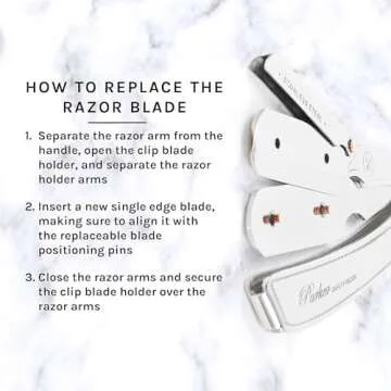 Parker SRX 100% Stainless Steel Straight Edge Professional Barber Razor & 5 Parker Premium Half Blades