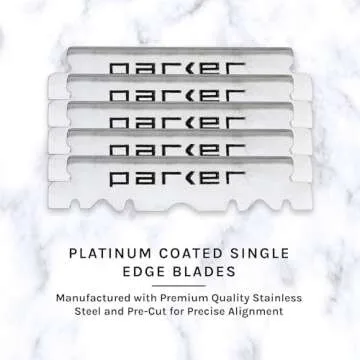 Parker SRX 100% Stainless Steel Straight Edge Professional Barber Razor & 5 Parker Premium Half Blades