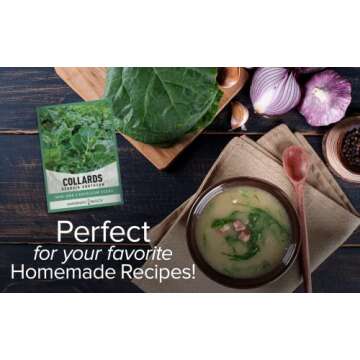 Gardeners Basics, Collard Greens Seeds for Planting - Georgia Southern Non-GMO Vegetable Variety- 1 Gram Seeds Great for Summer, Fall and Winter Gardens