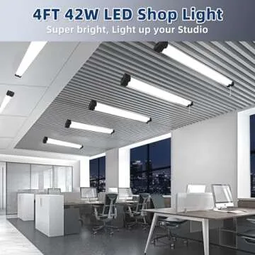 Hykolity 5000K LED Shop Light - 4FT Bright & Energy Efficient