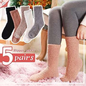 Eyean Women's Warm Fuzzy Socks for Winter Comfort