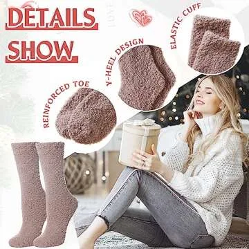 Eyean Women's Warm Fuzzy Socks for Winter Comfort